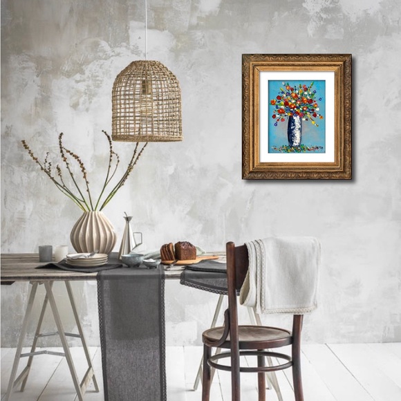 “Flowers For Mom” Original Impasto Acrylic Art on 11x14 Canvas Panel NOT FRAMED - Picture 10 of 10